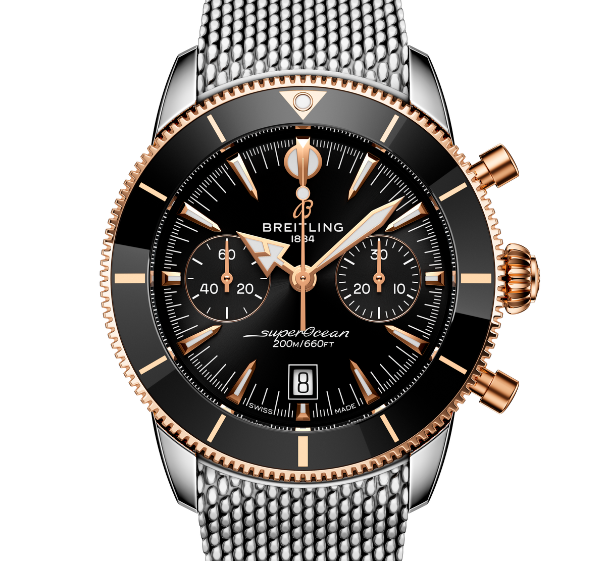 BRT Superocean Heritage B01 Chronograph 42 Watch with Black Dial