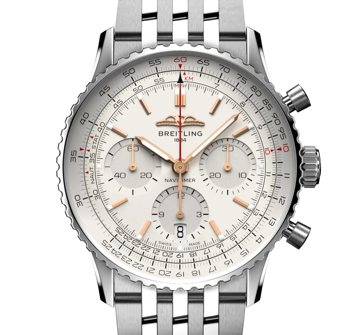 BRT Navitimer B01 Chronograph 41 Watch with Ivory Dial