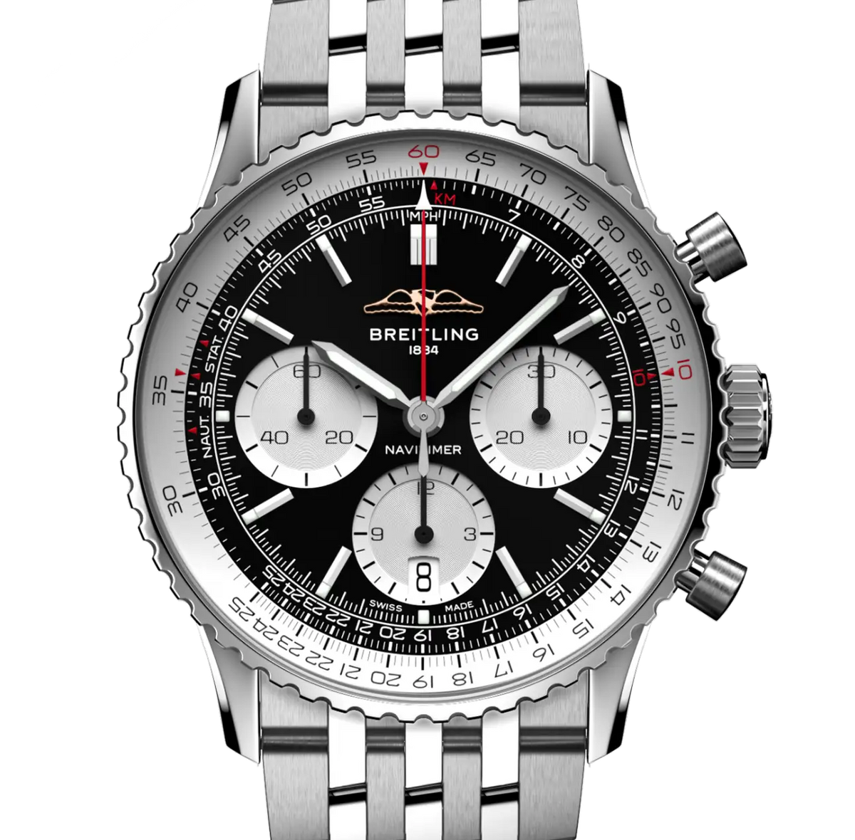 BRT Navitimer B01 Chronograph 41 Watch with Stainless Steel Bracelet