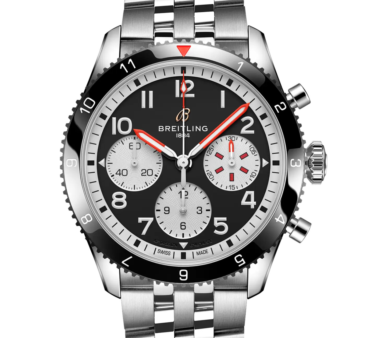 BRT Classic AVI Chronograph 42 Mosquito Watch with Stainless Steel Bracelet