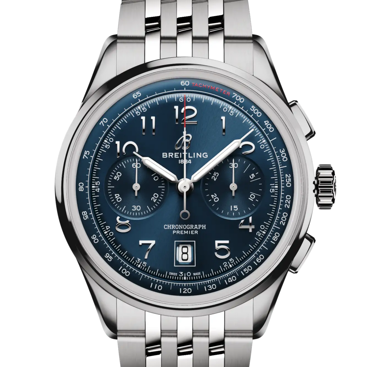 BRT Premier B01 Chronograph 42 Watch with Stainless Steel Bracelet