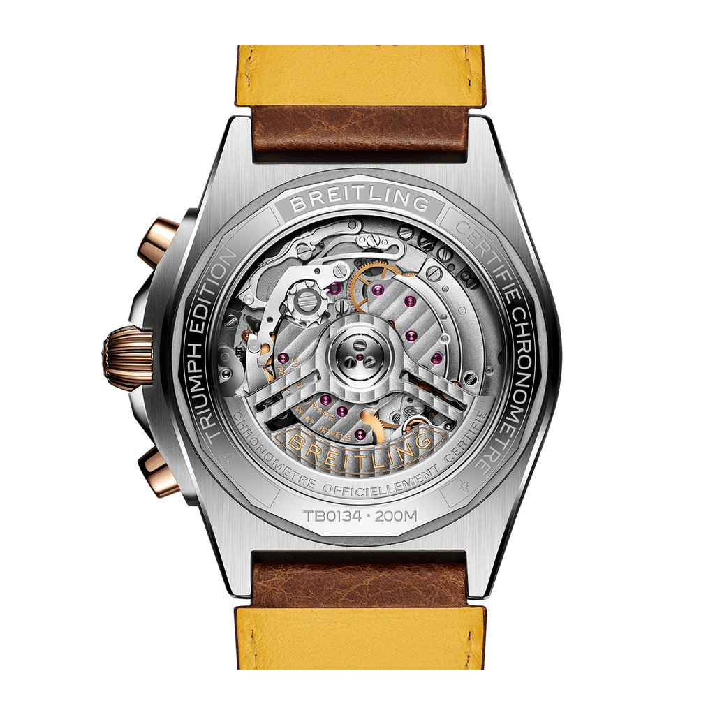 BRT Chronomat B01 42 Triumph Watch with Brown Leather Strap