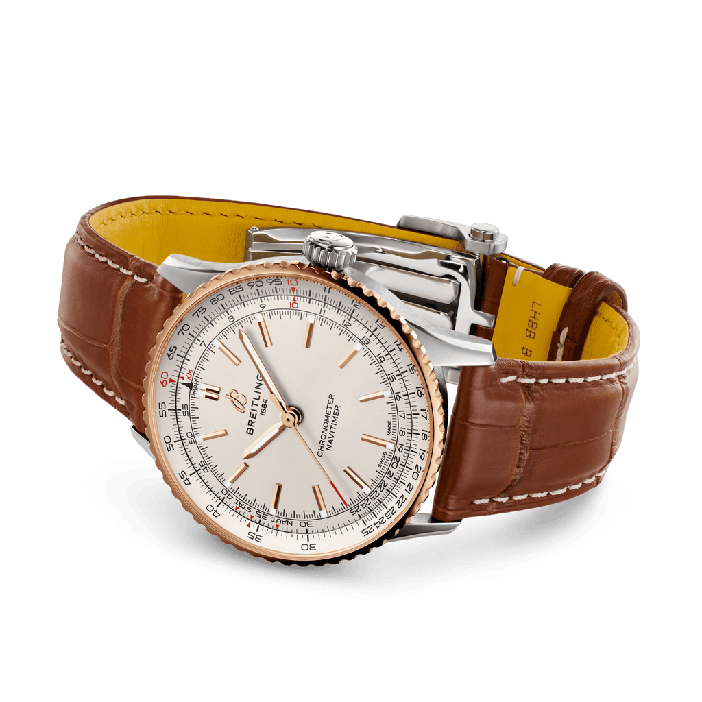 BRT Navitimer Automatic 41 Watch with Brown Leather Strap